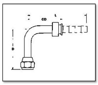 JIC 37 Swivel Female Stem - 90 Bent Tube Long Drop